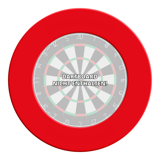 McDart Dartboard Surround Das Bild zeigt vermutlich ein Dartboard-Surround in Rot. Das Surround schützt die Wand vor verirrten Darts und sorgt für ein professionelles Aussehen.