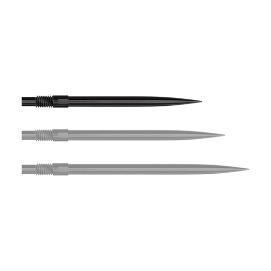 Abgebildet ist ein Produkt mit dem Dateinamen 'QP23974_Harrows_QuickPoint_Dartspitzen_Schwarz_30mm_1'. Das Bild zeigt schwarze Dartspitzen.