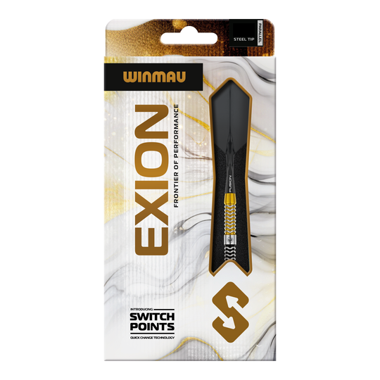 Winmau Exion Parallel Switch Point Steeldarts Das Bild zeigt die Winmau Exion Parallel Switch Point Steeldarts nochmals mit unterschiedlichen Details. Diese Darts überzeugen durch ihre hohe Qualität.