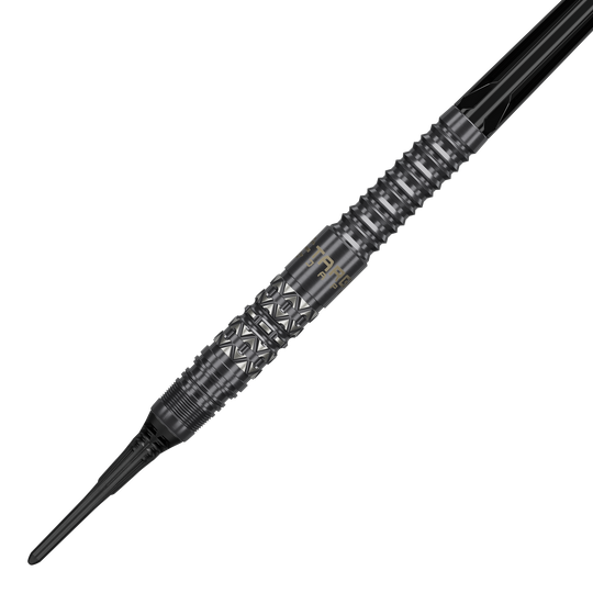 Target Black Marque Creed Softdarts - 21,5g Hier sieht man die Target Black Marque Creed Softdarts mit 21,5g Gewicht. Die Darts sind schlank gestaltet und modern.