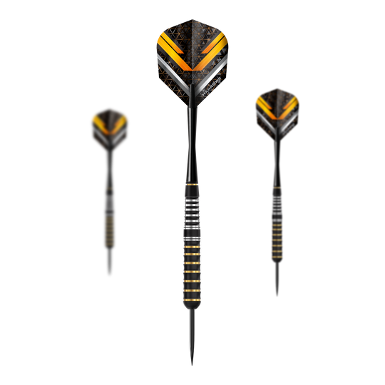 Harrows Vulcan Steeldarts Das Bild zeigt die Harrows Vulcan Steeldarts. Es handelt sich um ein Set von Steeldarts für Dartspieler.