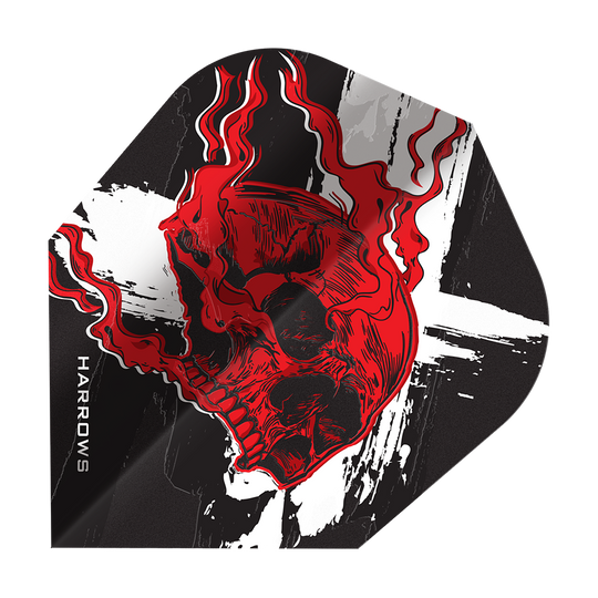 Harrows Ryan Searle Heavy Metal No6 Flights Auf dem Bild sind Harrows Ryan Searle Heavy Metal No6 Flights dargestellt. Die Flights sind bekannt für ihre hohe Qualität und das markante Design.