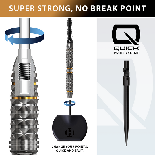 Harrows Opus Quick Point Steeldarts Harrows Opus Quick Point Steeldarts - 23g. Abgebildet ist ein Set hochwertiger Steeldarts mit 23 Gramm Gewicht.