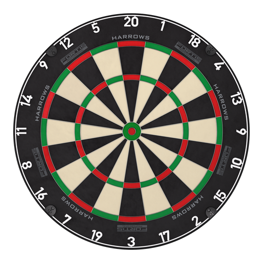 Harrows Fortis Steeldartboard Hier sieht man das Produkt Harrows Fortis Steeldartboard. Es bietet eine erstklassige Spielfläche für Dartfans.