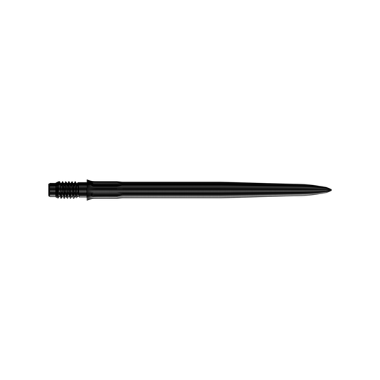 Mission R2.5 Rapid Point SM1 Dartspitzen - Schwarz Das Bild zeigt schwarze Dartspitzen mit einer Länge von 35 mm. Zwei Spitzen werden dargestellt.