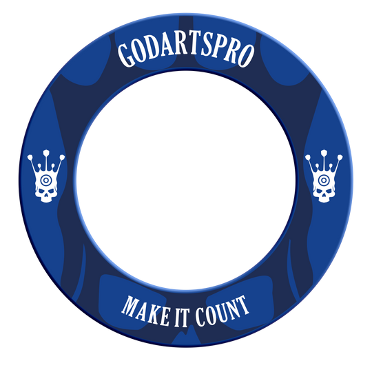 Go Darts Pro Dartboard Surround Dartboard-Surround in Blau ist abgebildet. Es dient zur Umrahmung und zum Schutz des Dartboards.