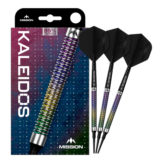 Mission Kaleidos Softdarts - 19g Mission Kaleidos Softdarts - 19g ist auf dem Bild zu sehen. Der Softdart ist vollständig abgebildet.