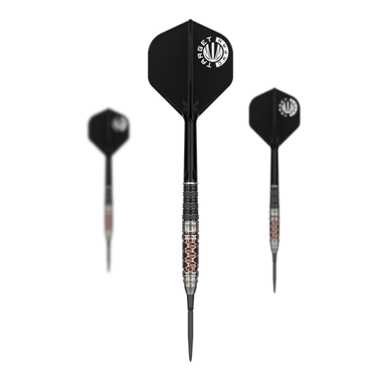 Target Japan Charis GEN6 Swiss Point Steeldarts - 23g Dieses Bild präsentiert das Set der Target Japan Charis GEN6 Swiss Point Steeldarts - 23g. Es zeigt alle enthaltenen Darts in einer Übersicht.