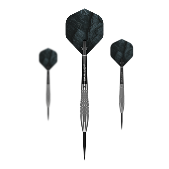 Bullet Monolith Steeldarts Bullet Monolith Steel Darts sind dargestellt. Es handelt sich um ein Set von Steeldarts aus der Bullet Monolith Serie.