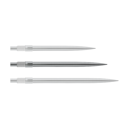 Harrows Quick Point Dartspitzen - Silber Das Bild zeigt vermutlich silberne Dartspitzen von Harrows in 35mm Länge. Die Datei heißt 'QP23943_Harrows_QuickPoint_Dartspitzen_Silber_35mm_1'.