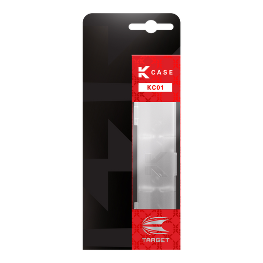 Target K-Flex K-Case Flightbox Die Abbildung zeigt das Produkt „Target K-Flex K-Case Flightbox“ in seiner Verpackung. Die Verpackung ist schwarz und rot mit einem transparenten Sichtfenster, durch das das Produkt zu sehen ist.