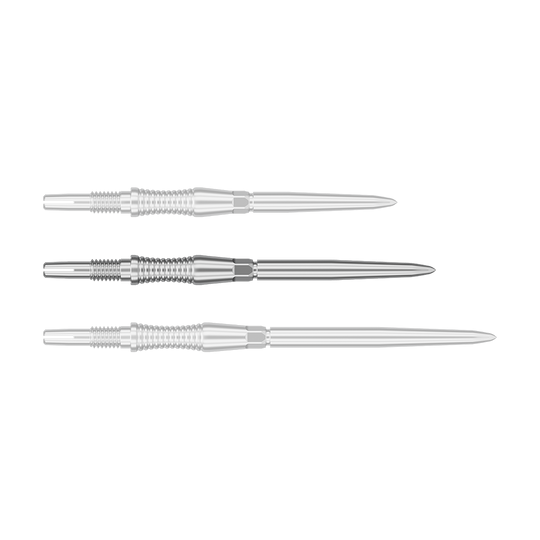 Das Foto zeigt ein Produkt mit dem Dateinamen 340301_Target_Swiss_Point_Dartspitzen_Signature_RST_Silber_35mm_1. Dies sind wahrscheinlich silberne Dartspitzen mit einer Länge von 35 mm.