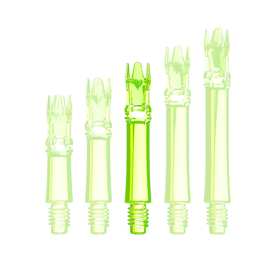 L-Style L-System Ersatzshafts - Neongelb Das Bild zeigt eine einzelne neongelbe Ersatzshaft. Die Shaft ist von vorne fotografiert.