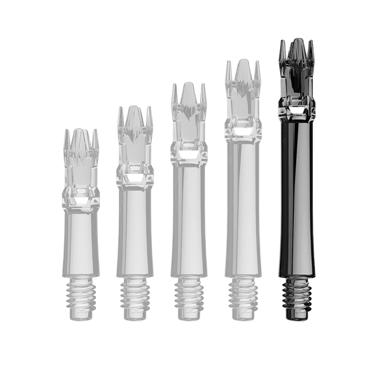 L-Style L-System Ersatzshafts - Clear Black Das Bild zeigt eine transparente Ersatzshaft in Schwarz. Die Shaft ist schlank und wird von oben präsentiert.