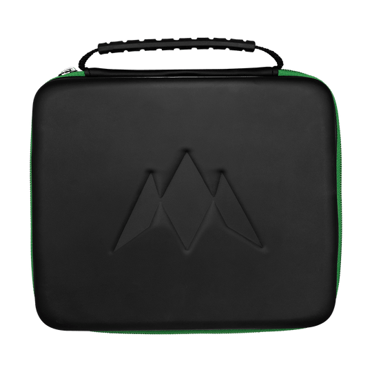 Mission Luxor Dart-Wallet Drei Darttaschen mit identischem Muster werden im aufgeklappten Zustand gezeigt. Der Innenraum ist gut sichtbar.