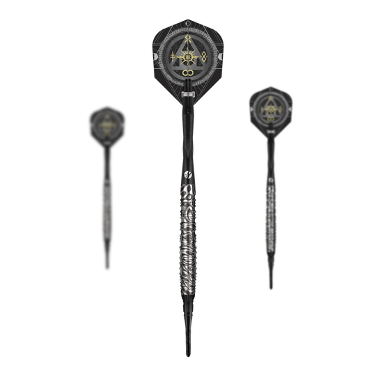 Shot Alchemy Runstel Softdarts - 20g Abgebildet ist das Set der Shot Alchemy Runstel Softdarts mit 20 Gramm. Die Darts sind als Set zusammengefasst zu erkennen.
