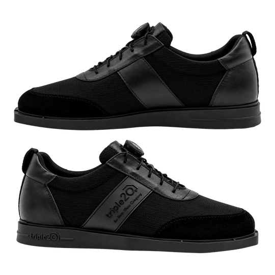 Triple20 Dartschuhe Textil mit Drehverschluss - Schwarz