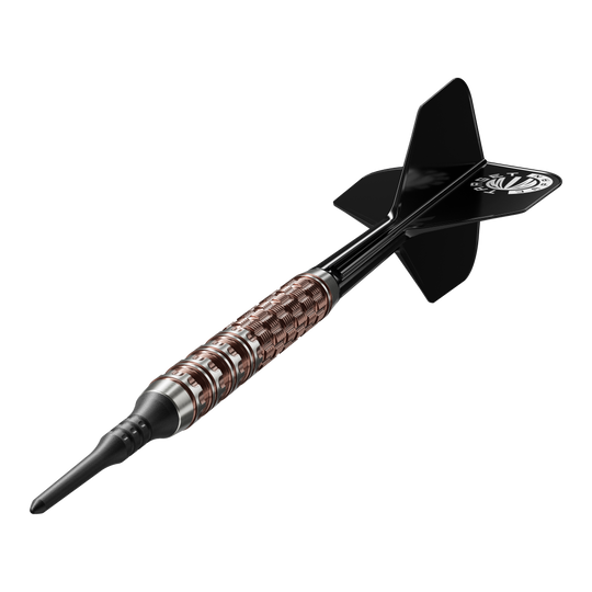 Target Japan Prime Series George Nishitani Raptor GEN6 Softdarts - 19,5g Das Bild zeigt die Target Japan Prime Series George Nishitani Raptor GEN6 Softdarts mit einem Gewicht von 21,5g. Die Softdarts liegen auffällig im Fokus und präsentieren ihr Design deutlich.