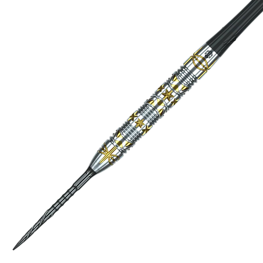 Caliburn Halo H1 Steeldarts - 22,5 g Das Bild zeigt die Caliburn Halo H1 Steeldarts mit einem Gewicht von 22,5 g. Die Darts haben ein elegantes Design und sind besonders für präzise Würfe geeignet.