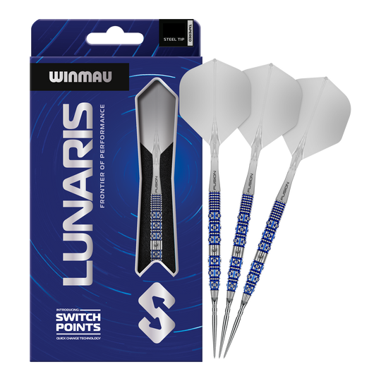 Winmau Lunaris Tapered Switch Point Steeldarts Hier ist das Produkt Winmau Lunaris Tapered Switch Point Steeldarts zu sehen. Diese Steeldarts bieten eine hochwertige Verarbeitung und ein elegantes Aussehen.