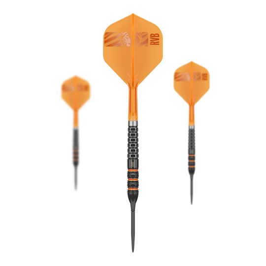 Target Raymond Van Barneveld 95K Swiss Points Steeldarts Abgebildet ist das Produkt Target Raymond Van Barneveld 95K Swiss Points Steeldarts. Die Steeldarts werden als komplettes Set präsentiert.