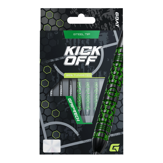 GOAT Kick-Off Steeldarts Das Foto zeigt die GOAT Kick-Off Steeldarts. Dieses Dart-Set zeichnet sich durch eine ansprechende Optik und Funktionalität aus.