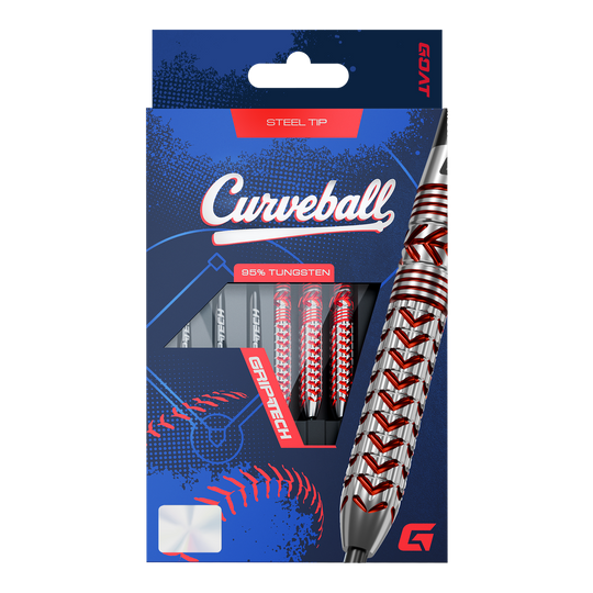 GOAT Curveball Steeldarts Das Foto stellt die GOAT Curveball Steeldarts dar. Die Pfeile sind klar und deutlich zu erkennen.