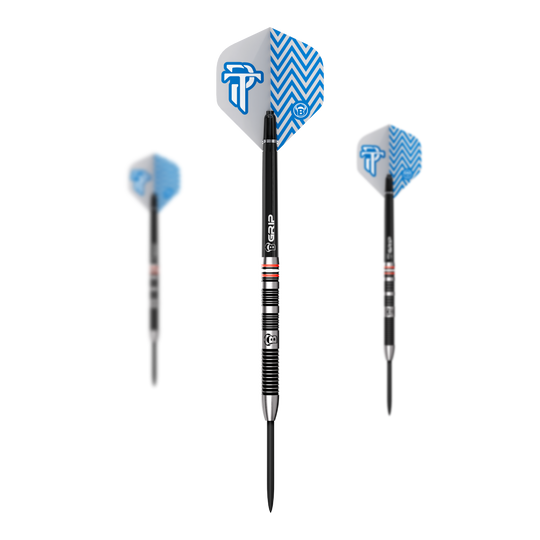 Bulls Challenger Patrick Tringler Steeldarts - 21g Die Bulls Challenger Patrick Tringler Steeldarts mit 21g Gewicht sind abgebildet. Dieses Set ist speziell für Steeldart-Enthusiasten geeignet.
