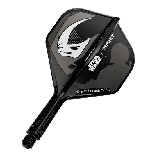Target Star Wars K-Flex-Set Mandalorian No2 Standard Flights Gezeigt wird ein Dart-Flight mit Mandalorianer-Rüstung aus Star Wars. Das Produkt ist ein 'K-Flex Mandalorian Armour No2 Standard Flights' mit 19mm.