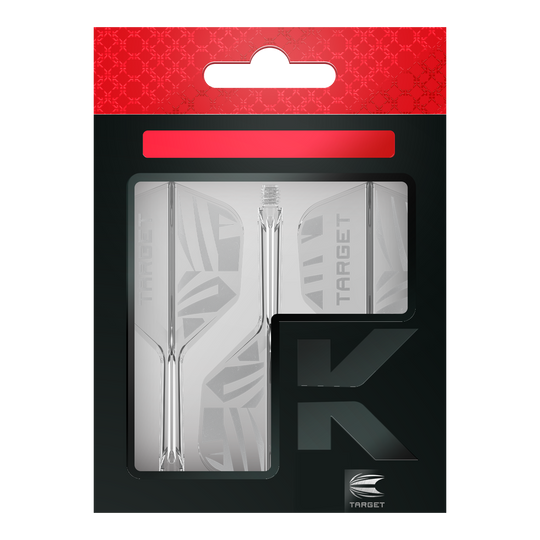 Abgebildet sind die Target K-Flex Clear No6 Flights. Diese Flights sind durchsichtig und dienen zur Stabilisierung der Darts.