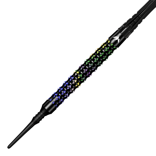 Mission Black Opal Softdarts - 20g Mission Black Opal Softdarts - 20g wird seitlich präsentiert. Das Design betont die schwarze Oberfläche und die hochwertige Verarbeitung.