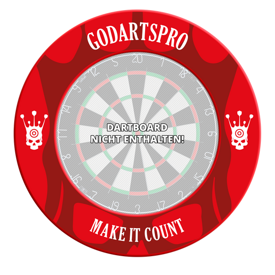 Go Darts Pro Dartboard Surround Das Bild heißt DBS-GDP3_GoDartsPro_Dartboard_Surround_Rot_1. Es scheint ein rotes Dartboard-Surround darzustellen.