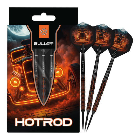 Bullet Hotrod Steeldarts Bullet Hotrod Steeldarts sind zu sehen. Das Bild zeigt das vollständige Set der Steeldarts.