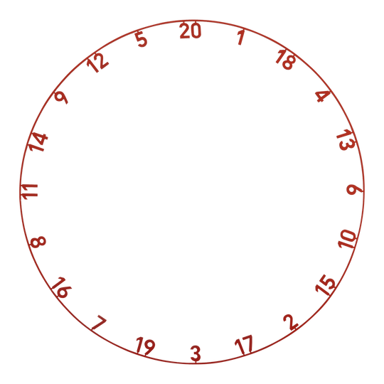 Abgebildet ist das Precise 180 Endorphine Steeldartboard mit Nummernring in Faded Red. Das Dartboard bietet ein modernes Design für den Präzisionssport.