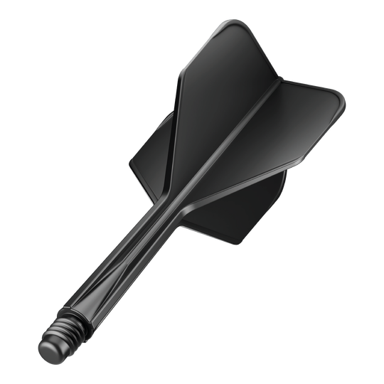GOAT A1R No6 Flight-Shaft-System - Schwarz Das Bild zeigt das Produkt "GOAT A1R No6 Flight-Shaft-System - Schwarz". Es handelt sich um ein schwarzes Flight-Shaft-System für Darts.