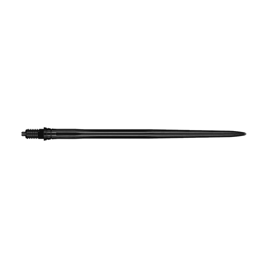 Dartspitzen in Schwarz mit einer Länge von 50mm sind abgebildet. Sie haben ein glattes Design und sind für Softdarts gedacht.