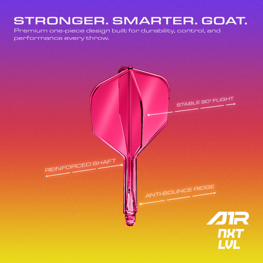 GOAT A1R No6 Flight-Shaft-System - Neon Pink Hier ist das GOAT A1R No6 Flight-Shaft-System in Neon Pink zu sehen. Dieses Zubehör verbessert die Leistung beim Dartspielen.