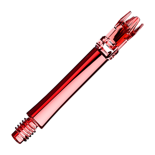 L-Style L-System Ersatzshafts - Clear Red Transparent rote Ersatzshafts sind im Bild. Sie liegen im leichten Winkel nebeneinander.