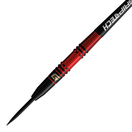 GOAT Athlete Red Tungsten Steeldarts Dies ist ein Foto der GOAT Athlete Red Tungsten Steeldarts. Die Steeldarts bestehen aus robustem Tungsten.