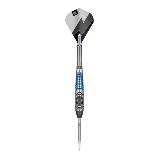 Das Bild zeigt die Target Phil Taylor Power X Chrono Swiss Points Steeldarts. Die Darts sind für Präzision und Leistung konzipiert.