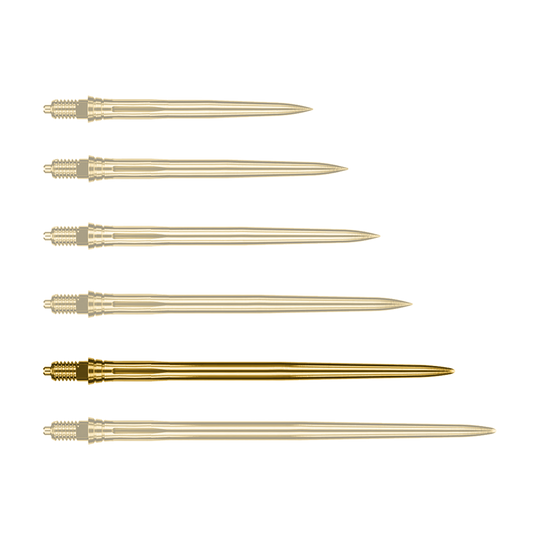 Caliburn EZ-EVO Dartspitzen - Smooth - Gold Ein einzelnes goldfarbenes Dartspitzen-Modell ist zu sehen. Die Spitze ist glatt und 45 mm lang.