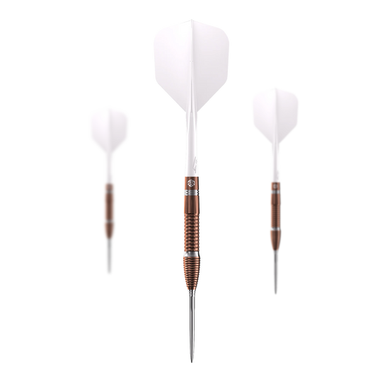 Caliburn Big Cats Lion Steeldarts Das Foto präsentiert ein Set von Caliburn Big Cats Lion Steeldarts. Alle Darts aus dem Set sind zusammen dargestellt.