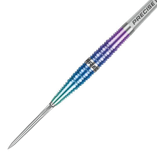 Precise 180 Northern Lights Steeldarts Das Bild zeigt einen weiteren Blick auf die Precise 180 Northern Lights Steeldarts. Die Farben und die Form der Darts sind deutlich erkennbar.