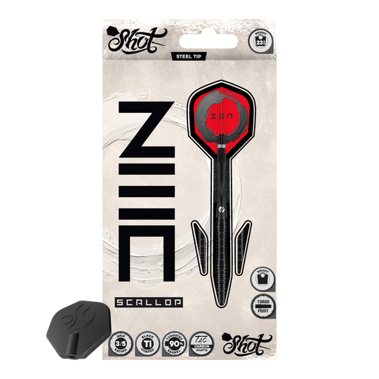 Shot ZEN Scallop Turbo Point Steeldarts - 23g Shot ZEN Scallop Turbo Point Steeldarts - 23g