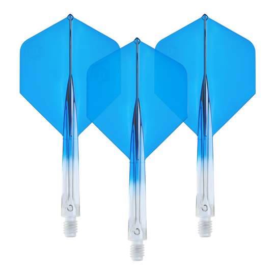 Unicorn Forge Two Tone No2 Standard Flights - Clear Blau Unicorn Forge Two Tone No2 Standard Flights in Klar Blau, Medium, als Set dargestellt. Sie eignen sich zum Auswechseln für Dartpfeile.