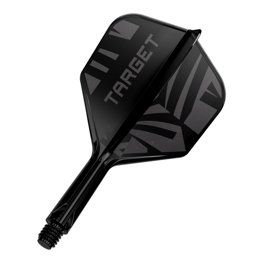 Abgebildet ist ein Target K-Flex Black No6 Flight in 19 mm Größe. Er wird einzeln dargestellt.