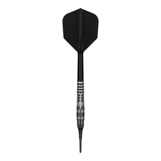 Hier sieht man die Target Black Marque Blaze Softdarts - 18g. Sie sind speziell für den Softdart-Sport entwickelt.