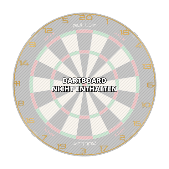 Bullet Dartboard Zahlenring Das Bild stellt einen Dartboard Zahlenring in goldener Farbe dar. Es geht um das Produkt 'BT1000160 Bullet Dartboard Zahlenring Gold 3'.