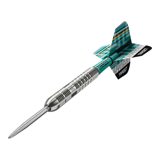 Target Hydro 01 Swiss Point Steeldarts Das Produkt Target Hydro 01 Swiss Point Steeldarts wird auf diesem Bild gezeigt. Die Abbildung legt den Fokus auf die Besonderheiten der Darts.