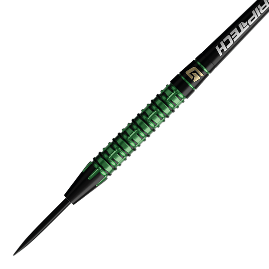 GOAT Athlete Green Tungsten Steeldarts Zu sehen sind die GOAT Athlete Green Tungsten Steeldarts. Das Foto präsentiert die Darts aus einer anderen Perspektive.
